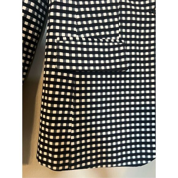 Banana Republic Women’s Size 00 One Button Blazer Black White Gingham Plaid NWOT - Picture 13 of 13